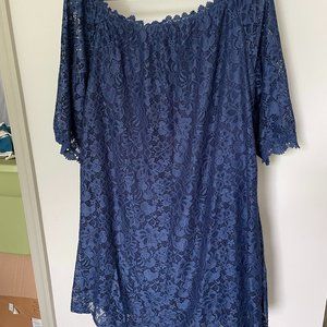 Blue Lace Off Shoulder Dress Amazon